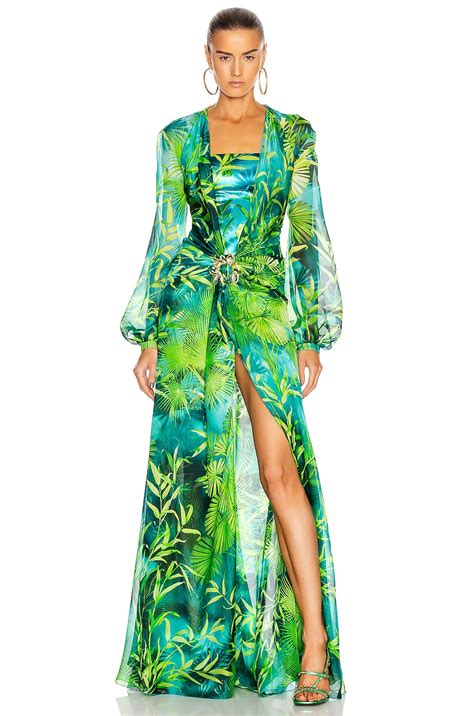 green versace dress